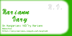 mariann vary business card